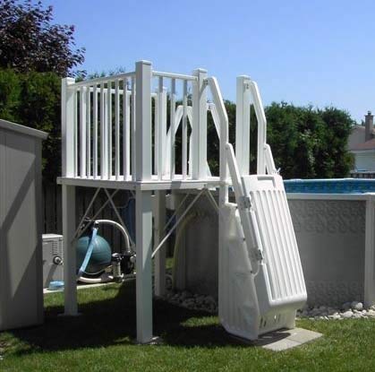 VinylWorks Canada 5x5 Resin Pool Deck Kit with Steps-Taupe 5' x 5'