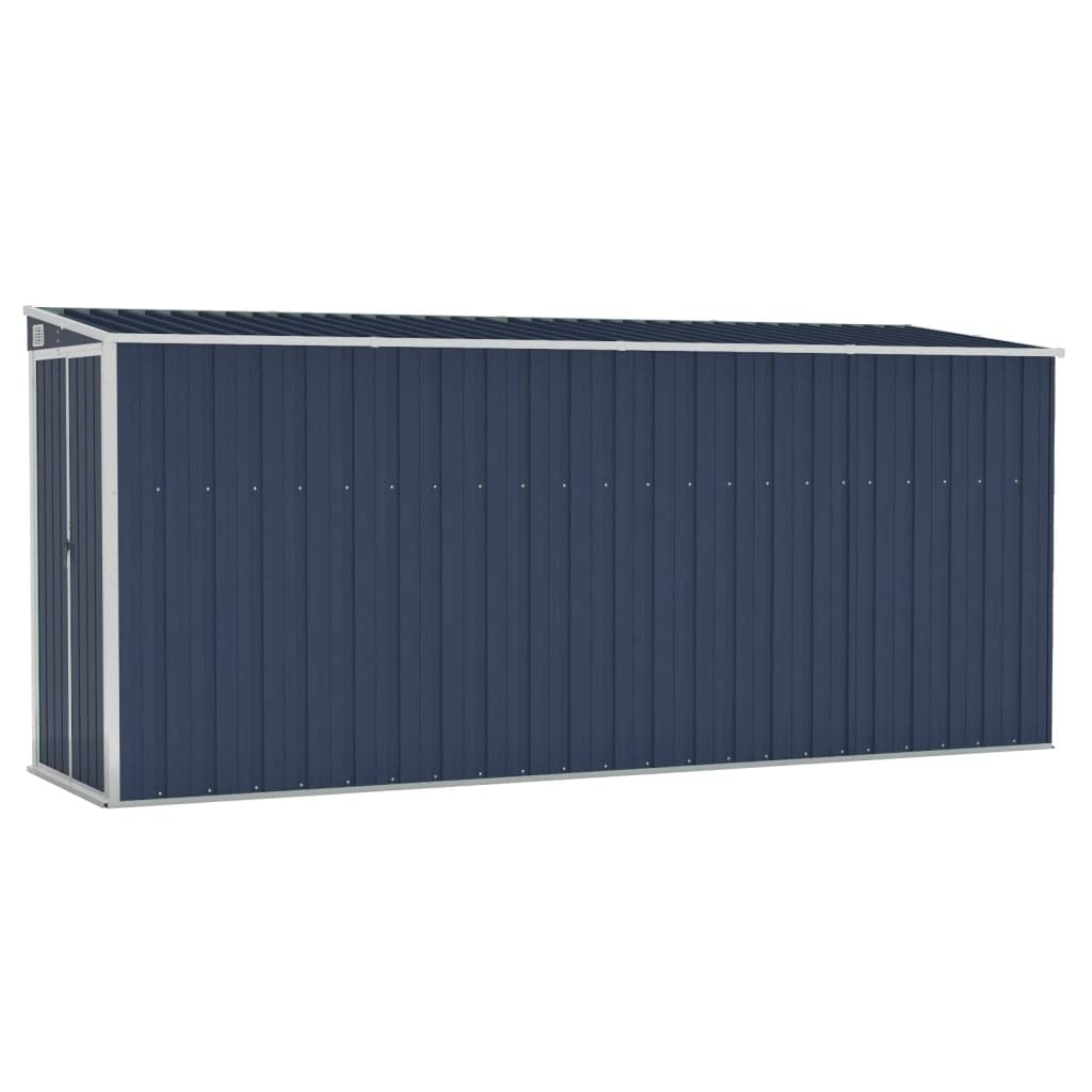 vidaXL Storage Shed, Wall-Mounted Garden Shed with Lockable Double Doors, Outdoor Storage Shed for Backyard Patio Lawn, Anthracite Steel 46.5" x 150.4" x 70.1"