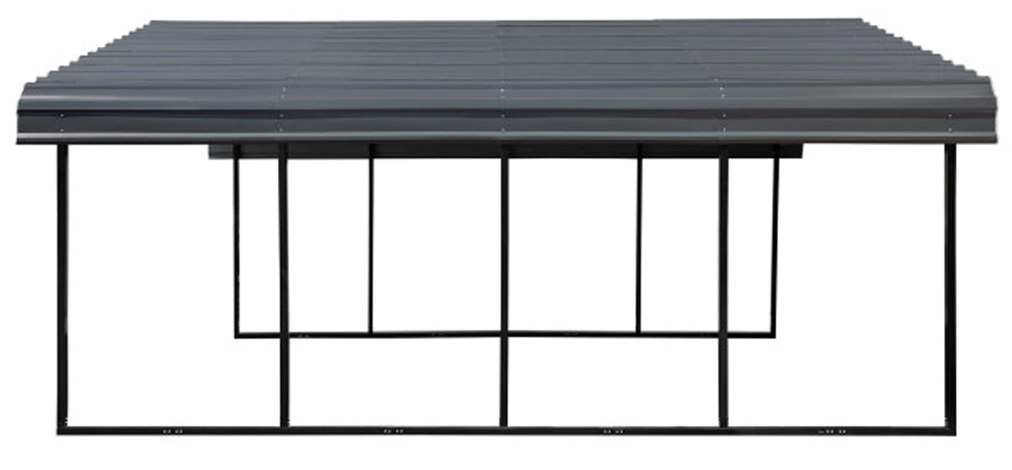 Arrow Carport, 20 ft. x 20 ft. x 7 ft. Charcoal 20' x 20' x 7'