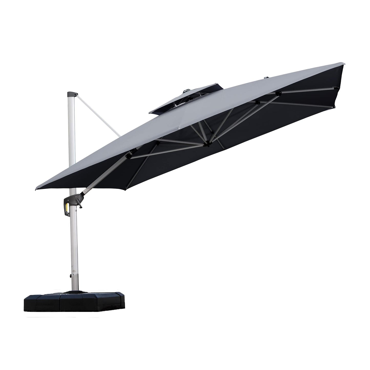 Deluxe Square Patio Umbrella 11ft Grey