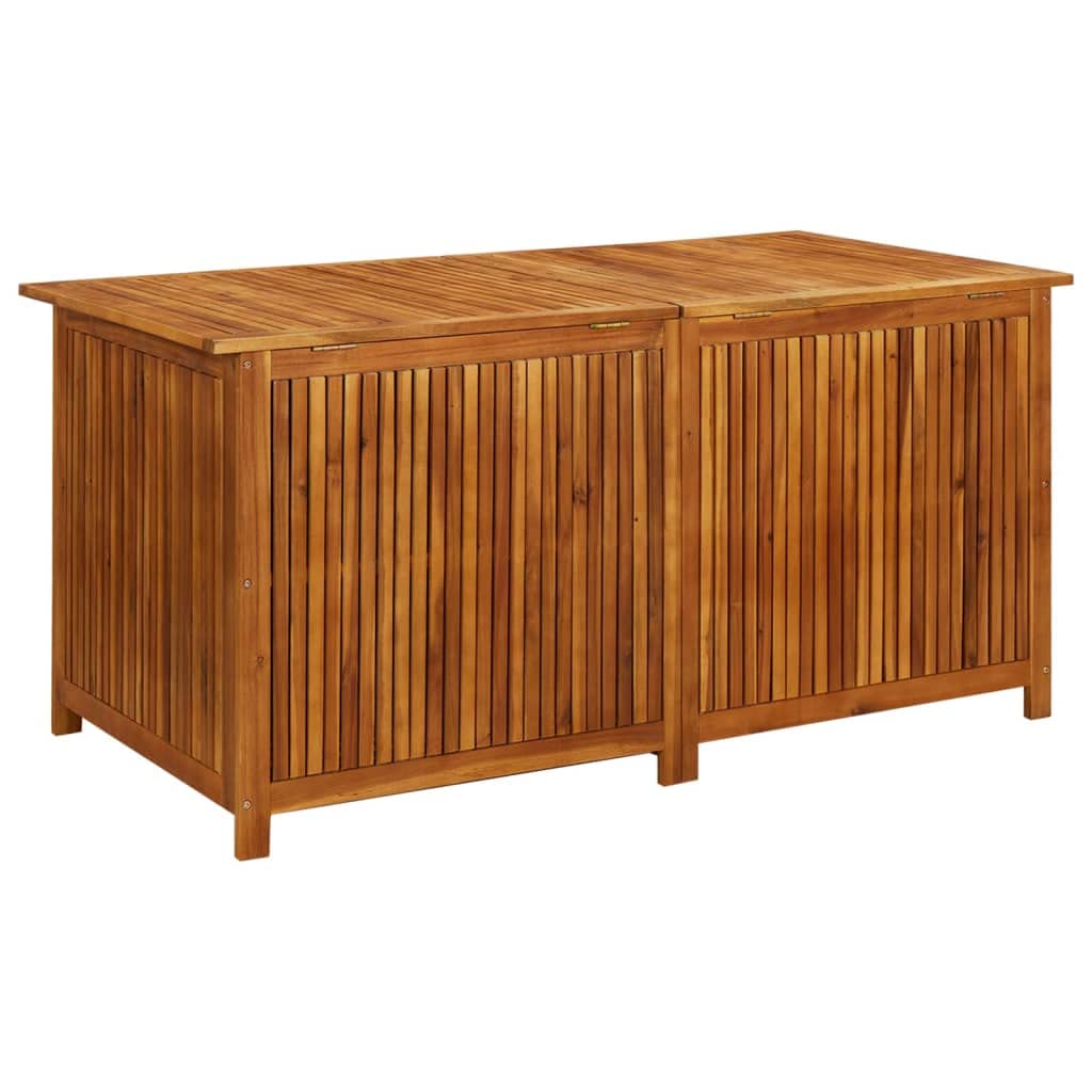 Canditree Boîte de rangement d'extérieur en bois d'acacia massif pour meubles de terrasse, coussins, outils de jardin (150 x 80 x 70 cm) 150 x 80 x 29,5 cm