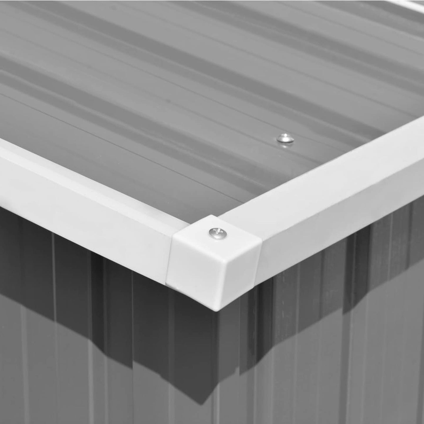 Gecheer Abri de rangement extérieur, abri de jardin avec porte et aérations, abri de rangement en acier galvanisé pour jardin, terrasse, pelouse pour vélo, poubelle, outil, tondeuse à gazon 259,2 x 299,3 x 180,1 cm, gris métal 101,2 x 117,3 x 70,1