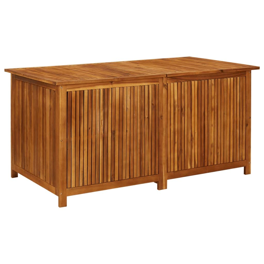 Canditree Boîte de rangement d'extérieur en bois d'acacia massif pour meubles de terrasse, coussins, outils de jardin (150 x 80 x 70 cm) 150 x 80 x 29,5 cm