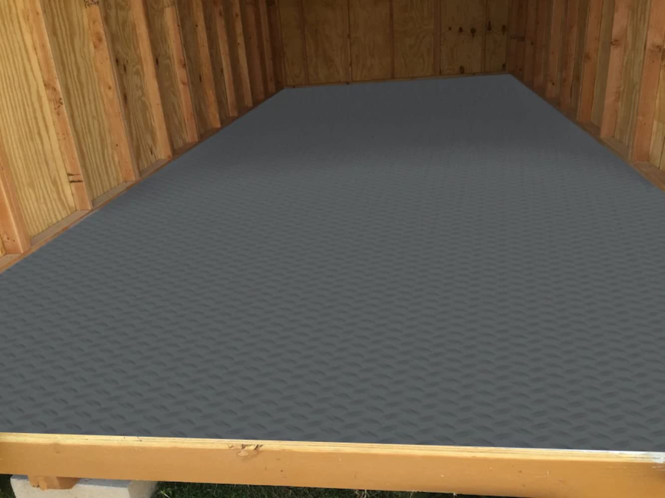 G-Floor Seamless Sheet Vinyl Shed Flooring Cover with Bonded Fibrous Backing - Diamond Tread Pattern (8' x 20', Slate Grey) 8' x 20'