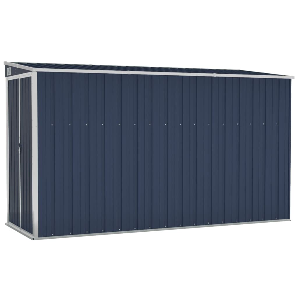 vidaXL Storage Shed, Wall-Mounted Garden Shed with Lockable Double Doors, Outdoor Storage Shed for Backyard Patio Lawn, Anthracite Steel 46.5" x 113.4" x 70.1"