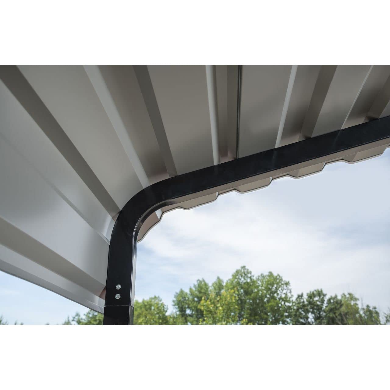 Arrow CPHC102907 Abri multi-usage en acier galvanisé robuste, abat-jour, abri d'auto, 10' x 29' x 7', abri d'auto uniquement, charbon de bois 10' x 29' x 7'
