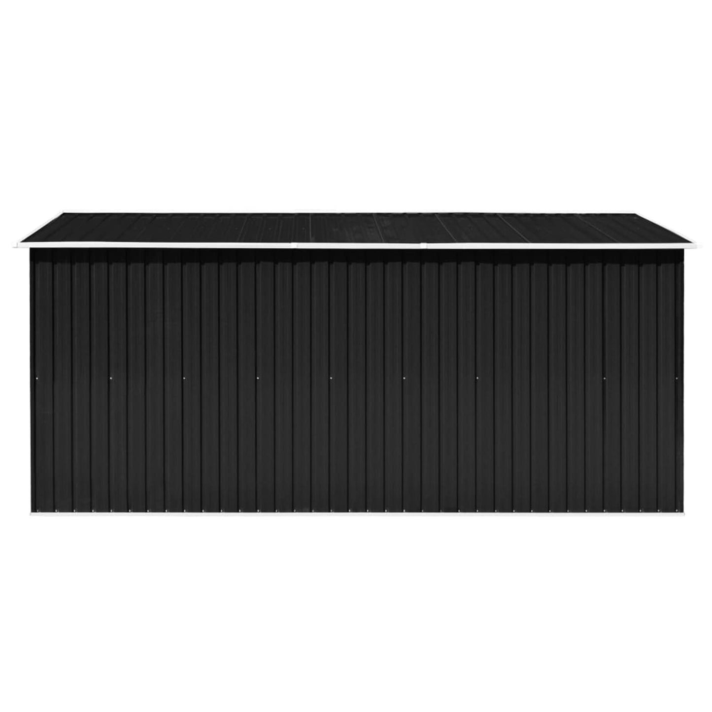 Gecheer Abri de rangement extérieur, abri de jardin avec porte et aérations, abri de rangement en acier galvanisé pour jardin, terrasse, pelouse pour vélo, poubelle, outil, tondeuse à gazon 259,2 x 399,9 x 180,3 cm, métal anthracite 101,2 x 154,3 x 71,3