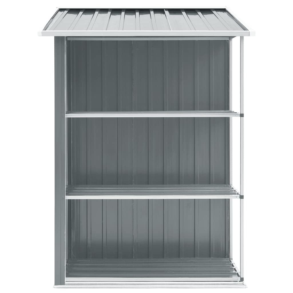 GOLINPEILO Metal Outdoor Garden Storage Shed with Rack, 80.7" x 51.2" x 72" Steel Utility Tool Shed Storage House, Steel Yard Shed, Utility and Tool Storage for Garden, Patio, Outdoor Use, Grey 80.7" x 51.2" x 72" Gray