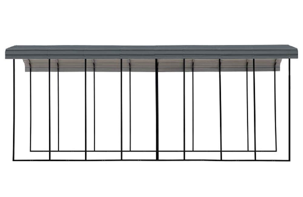 Arrow Carport, 14 ft. x 38 ft. x 14 ft. Charcoal 14' x 38' x 14'