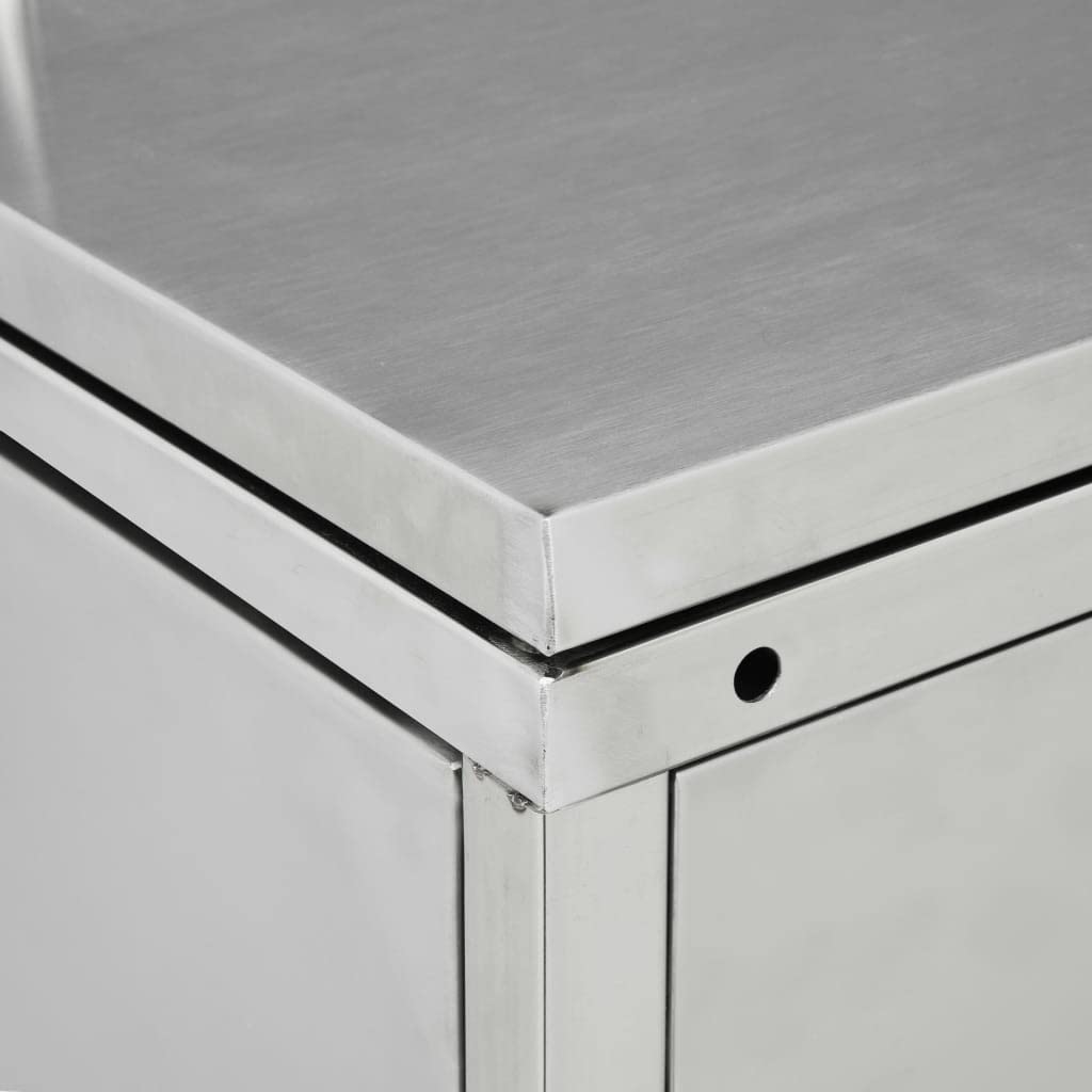 vidaXL Garbage Can Storage, Trash Can Enclosure, Garbage Can Shed, Single Wheelie Bin Storage for Outdoor Patio Yard Garden, Stainless Steel 276 x 77.5 x 115 cm