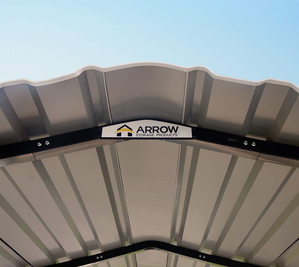 Arrow CPHC102007 Heavy Duty Galvanized Steel Metal Multi-Use Shelter, Shade, Carport, 10' x 20' x 7' Carport Only Charcoal 10' x 20' x 7'