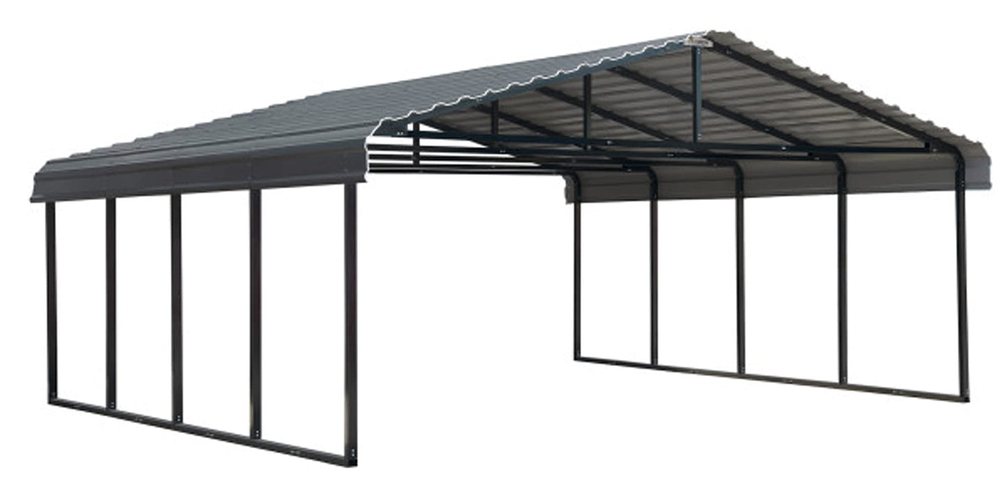 Arrow Carport, 20 ft. x 20 ft. x 7 ft. Charcoal 20' x 20' x 7'
