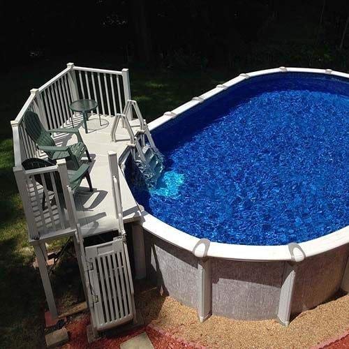 Vinyl Works of Canada Above Ground Swimming Pool Resin Deck Kit - Taupe 5 x 13.5 Feet