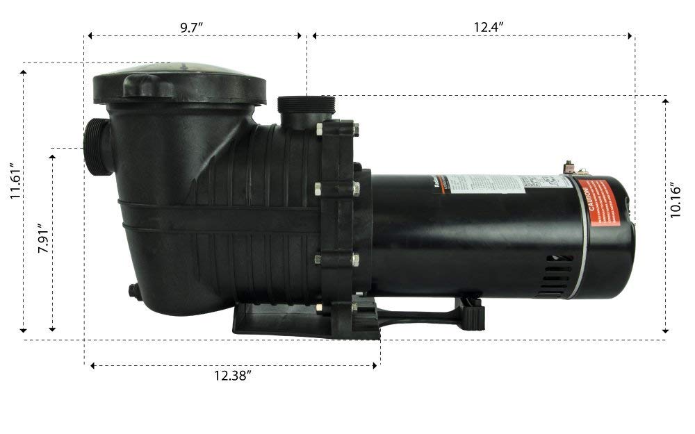 High Performance Swimming Pool Pump In-Ground 1.5 HP-230V