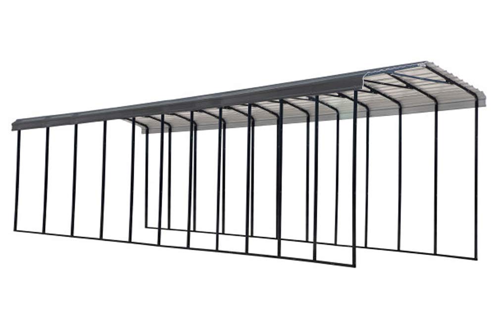 Abri d'auto Arrow, 14 pi x 51 pi x 14 pi Charbon 14' x 51' x 14'
