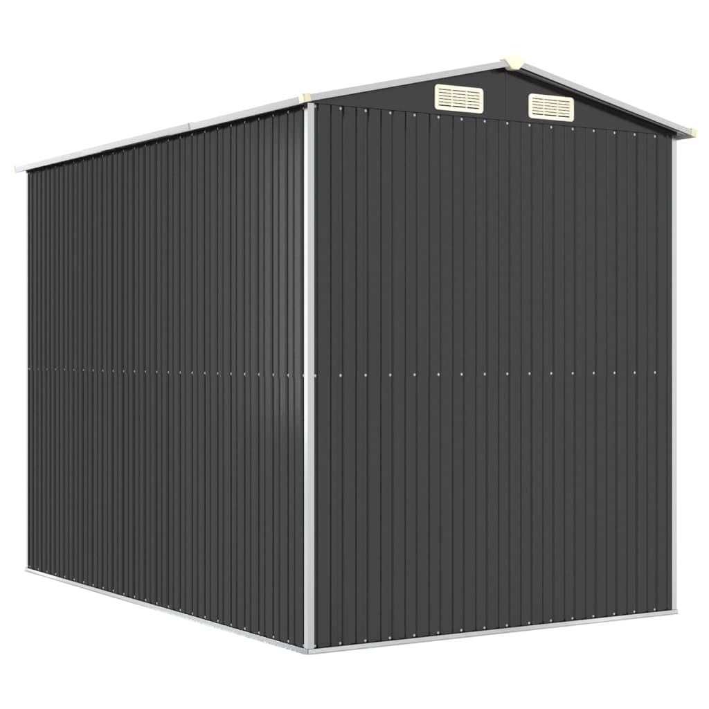 Gecheer Abri de jardin en acier galvanisé, abri de rangement pour outils de jardin avec évent, abri de rangement extérieur pour organiser la maison de rangement avec porte pour jardin, patio, pelouse – Anthracite 75,6" x 107,9" x 87,8" 75,6 x 107,9 x 87,8