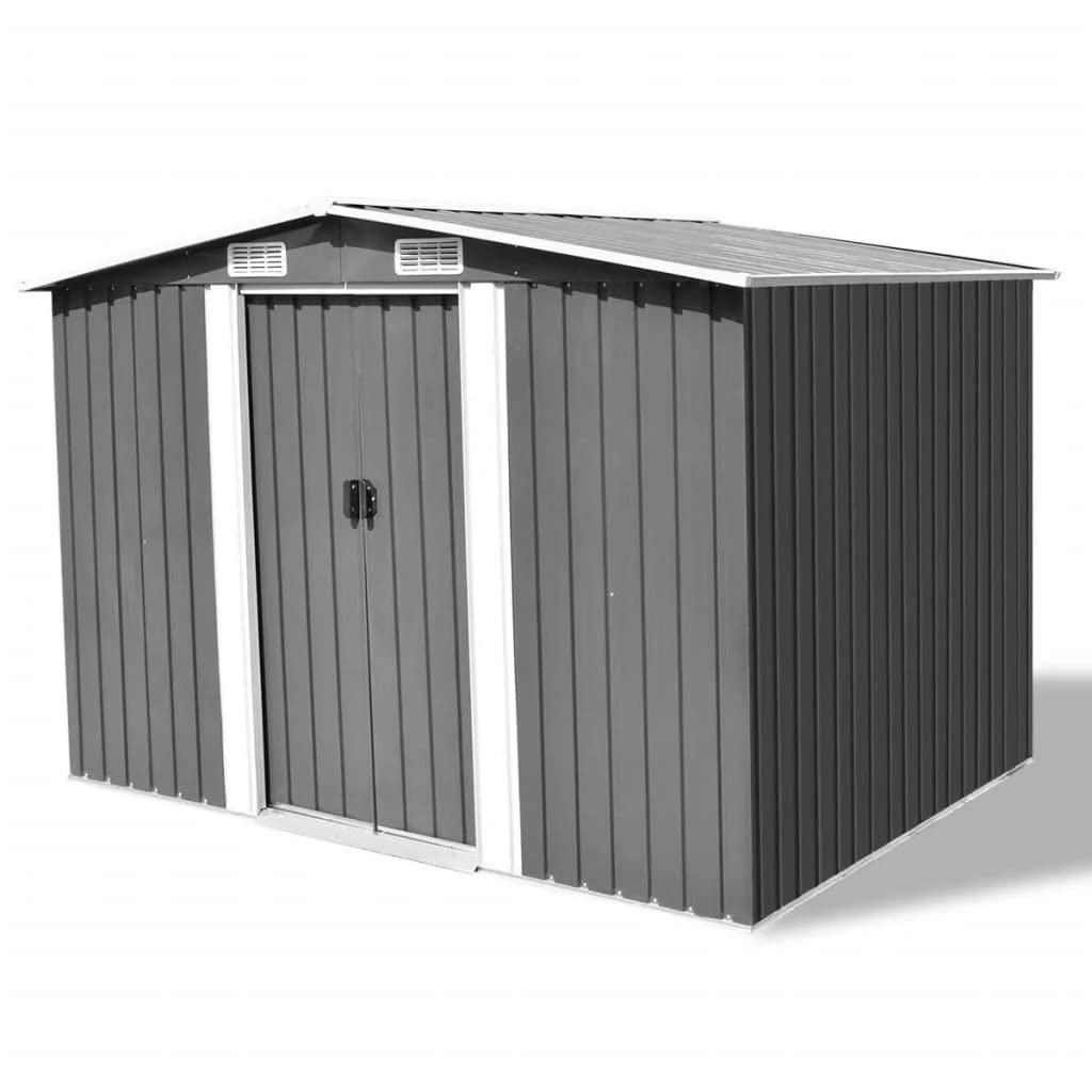 vidaXL Garden Storage Unit Metal Shed Patio Outdoor Bike BoxTools Store Green