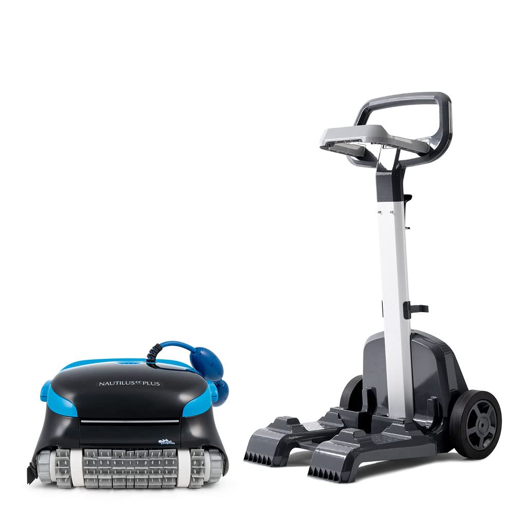 Dolphin Nautilus CC Plus Robotic Pool Vacuum Cleaner with Universal Caddy — Easy to Transport and Store Your Dolphin — Ideal for Above/In-Ground Pools up to 50 FT in Length