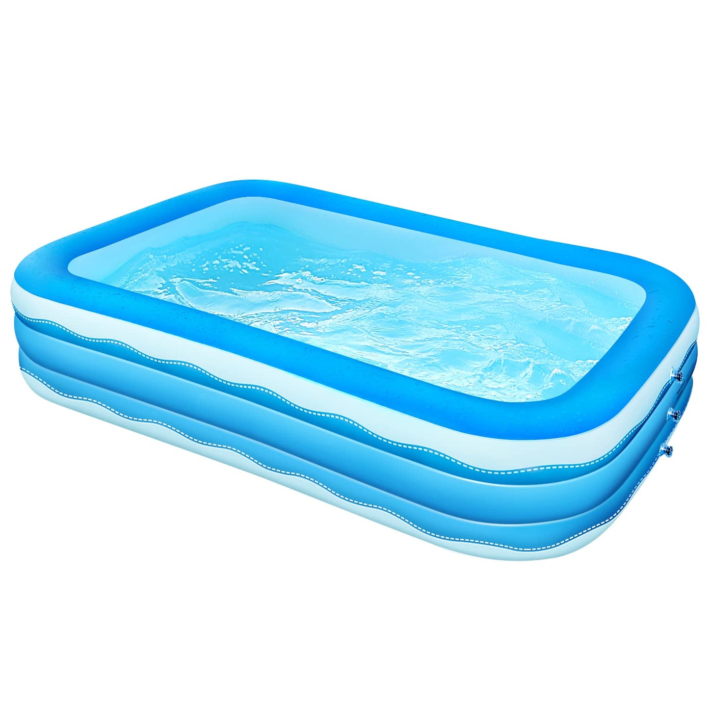 Inflatable Swimming Pool, Full-Sized Above Ground Pool, Ages 3+, 118" x 72.5" x 20"