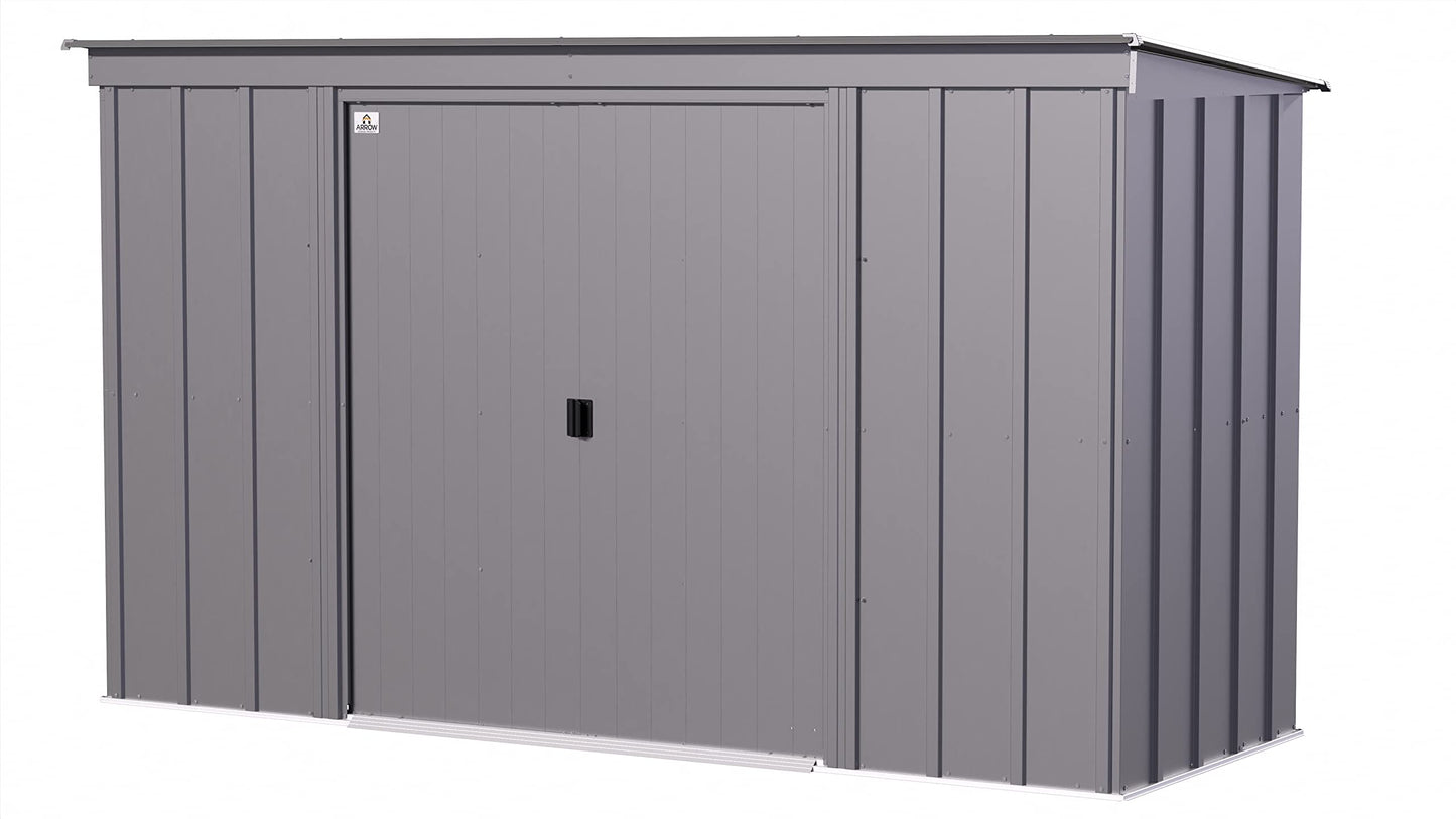 Arrow Shed Classic 10' x 4' Abri de rangement extérieur cadenassable en acier Charbon de bois 10' x 4'