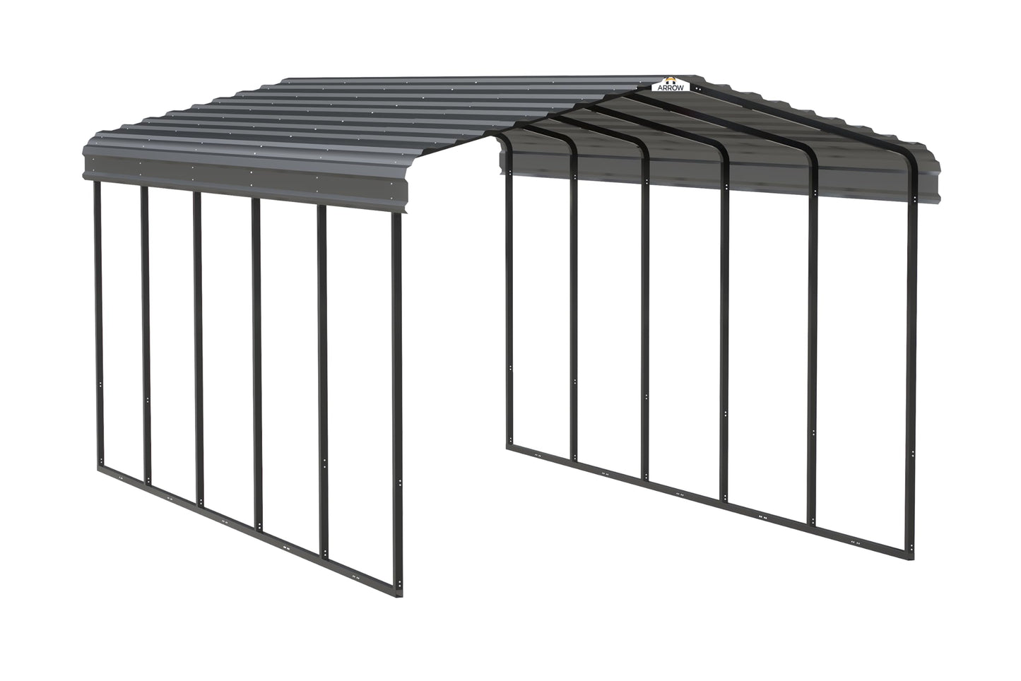 Arrow Carport, 12 ft. x 24 ft. x 9 ft. Charcoal 12' x 24' x 9'