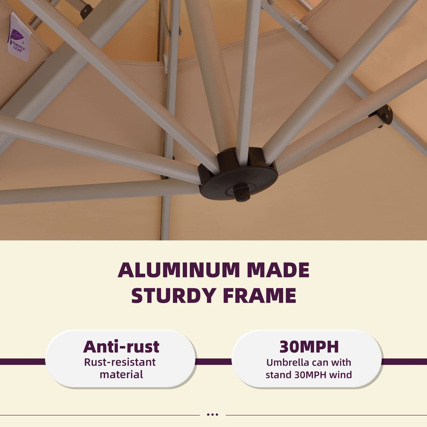 Patio Umbrella Outdoor Rectangle 10' X 13' Beige