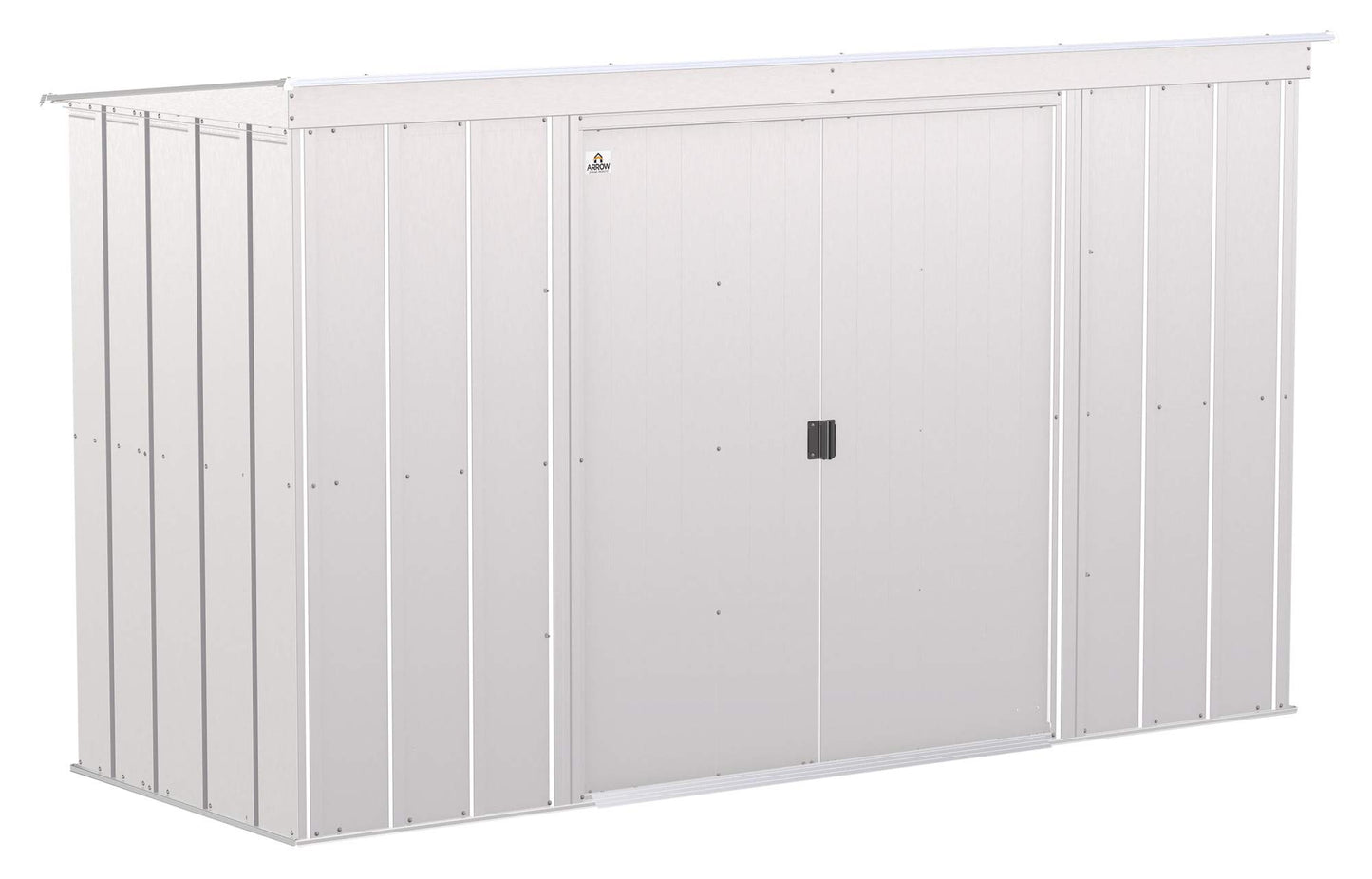 Arrow Shed Classic 10' x 4' Abri de rangement extérieur cadenassable en acier, gris flûte 10' x 4'