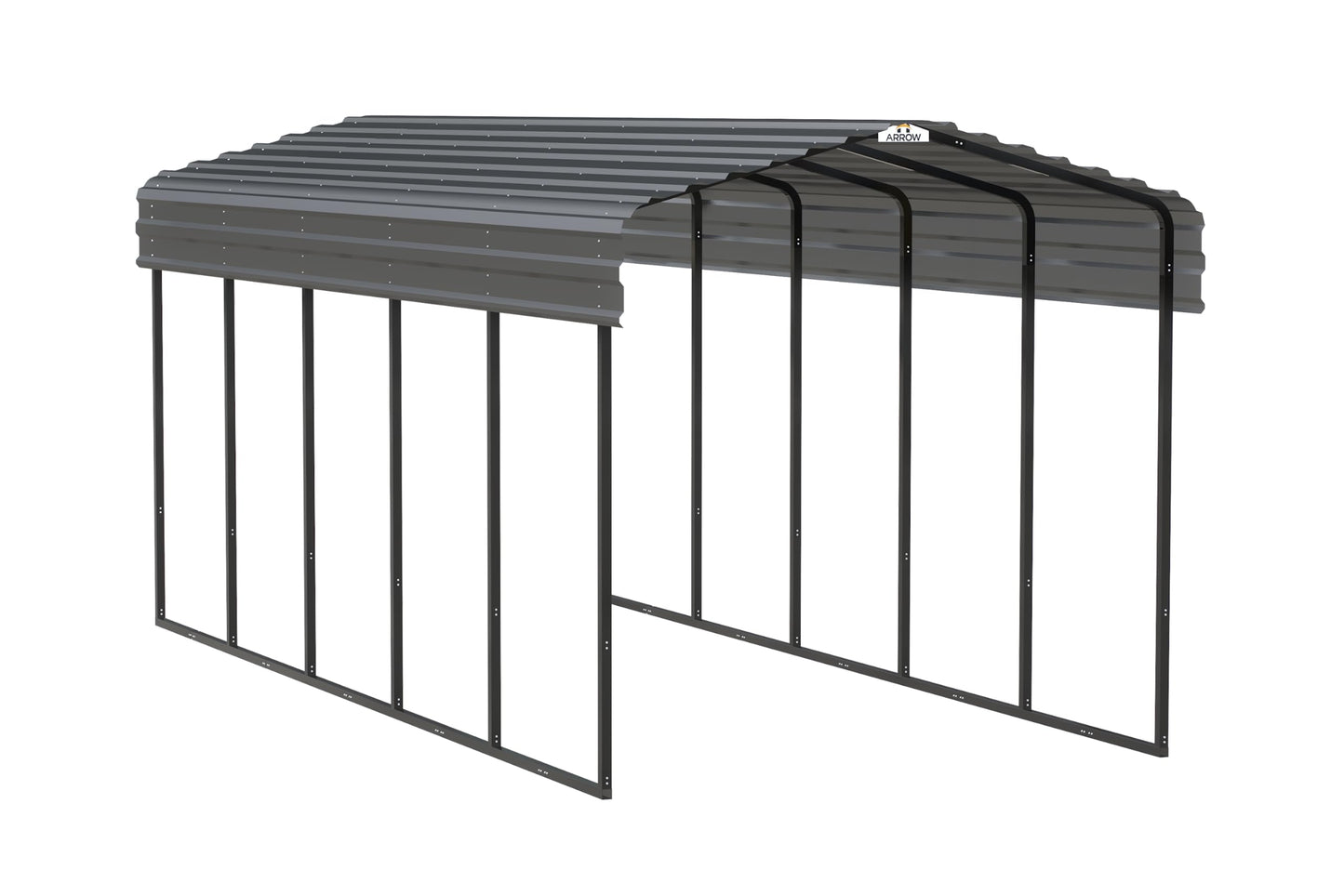 Arrow Carport, 10 ft. x 24 ft. x 9 ft. Charcoal 10' x 24' x 9'