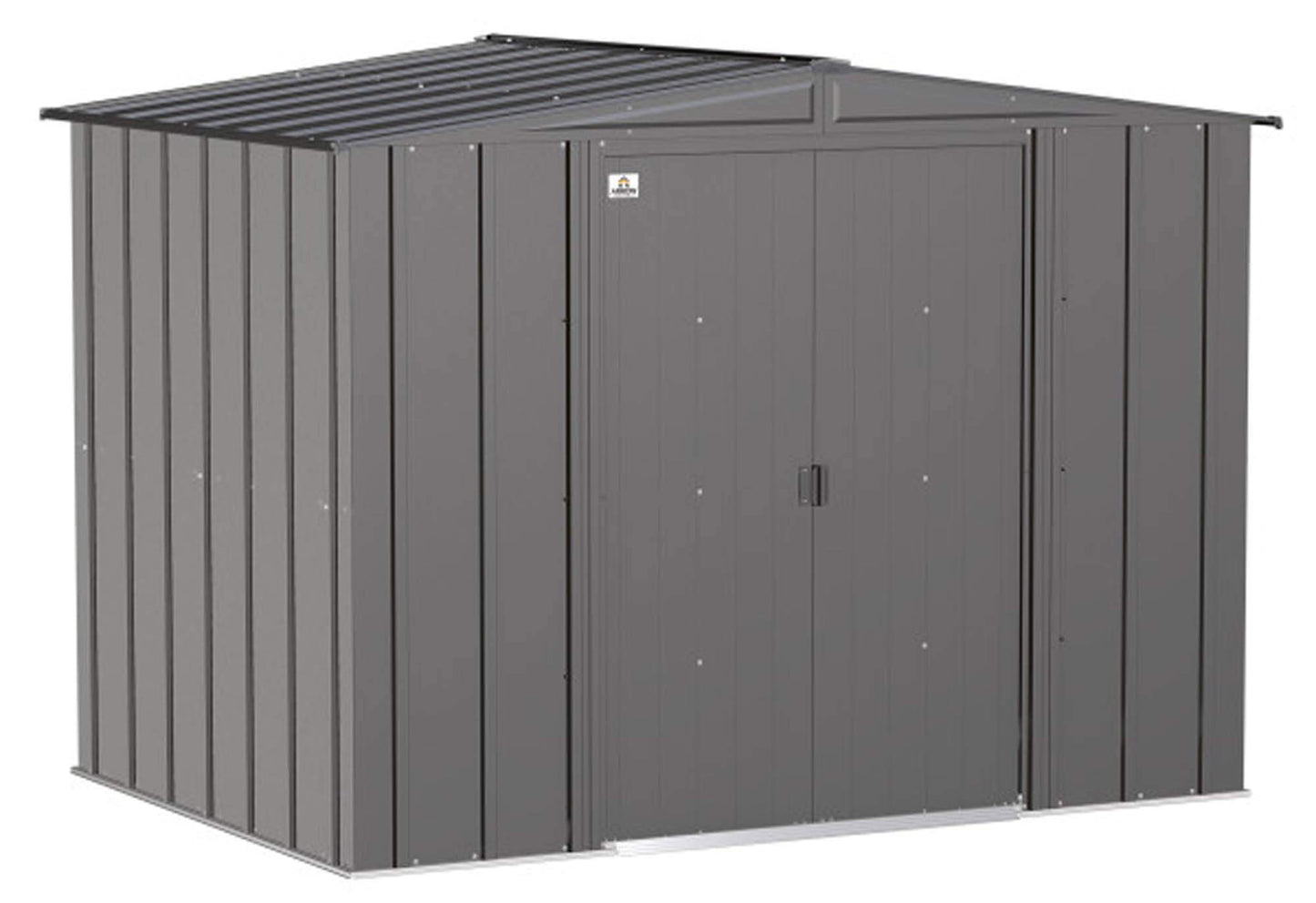 Arrow Shed Classic Hangar de rangement extérieur cadenassable en acier, 8' x 6', charbon de bois