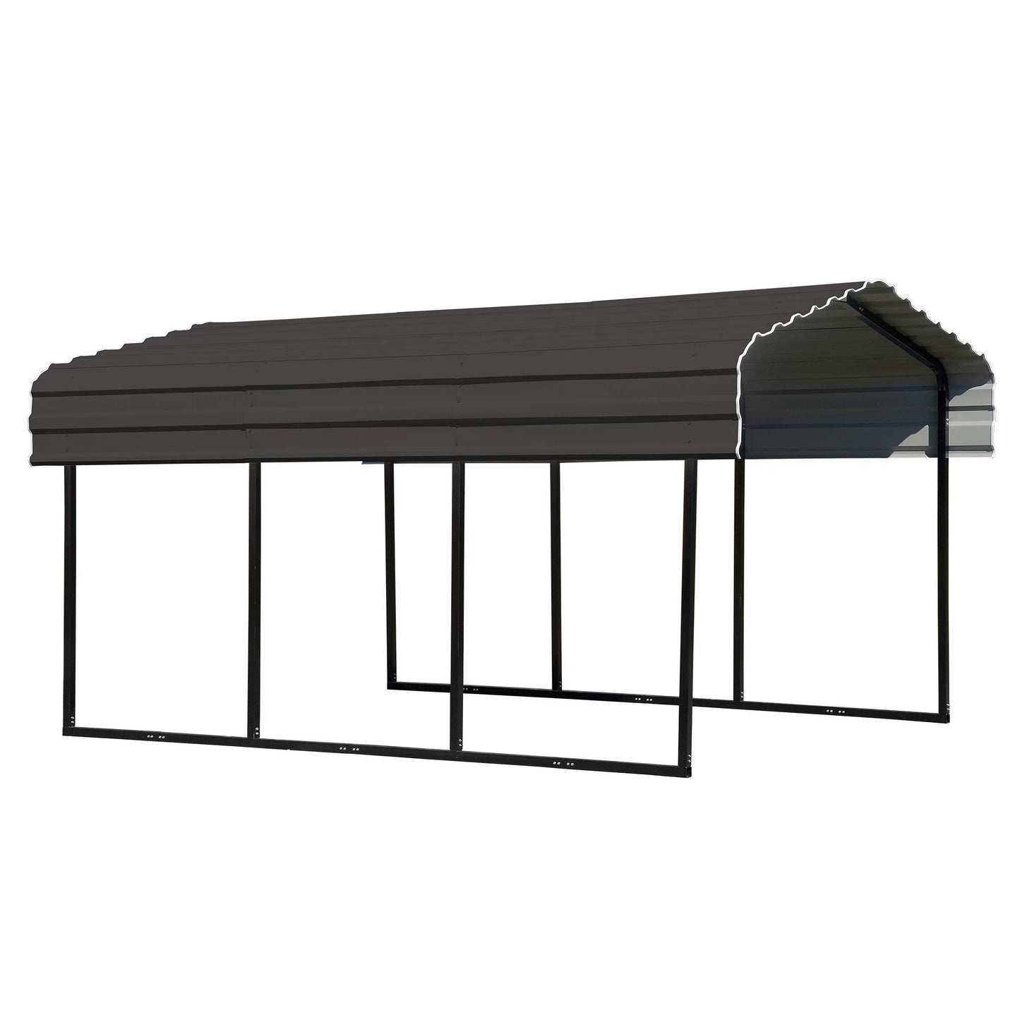 Arrow Shed CPHC101507 Heavy Duty Galvanized Steel Metal Multi-Use Shelter, Shade, Carport, 10' x 15' x 7' Carport Only Charcoal 10' x 15' x 7'