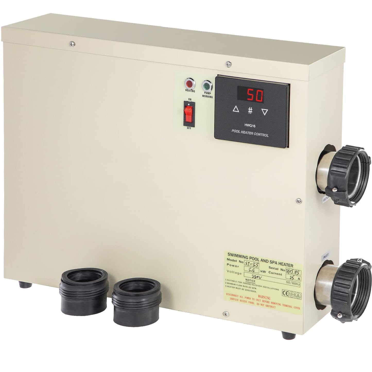 VEVOR Electric Pool Heater 11KW 240V Swimming Pool Electric Heater Water Bath Heater Electric Digital fit for Thermostat, fit for Max 1981 Gallon Pool Equipment,Note:You Must Wire This Item Yourself 11KW 224V