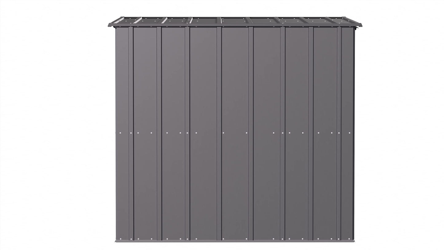 Arrow Shed Classic 6' x 4' Outdoor Padlockable Steel Storage Shed Building, Charcoal 6' x 4'