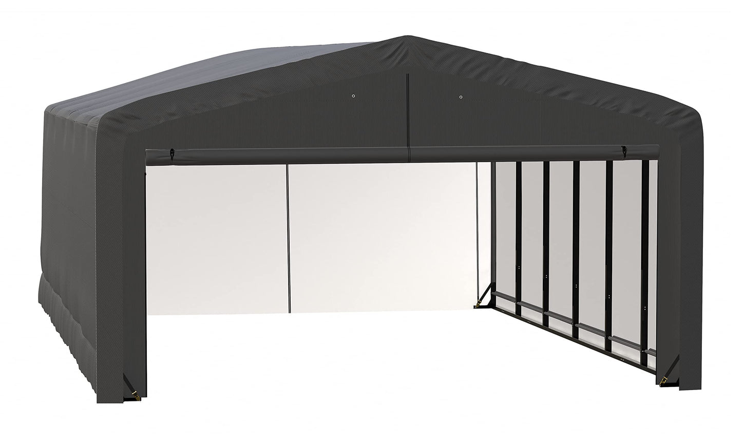 ShelterLogic ShelterTube Garage & Storage Shelter, 20' x 27' x 12' Heavy-Duty Steel Frame Wind and Snow-Load Rated Enclosure, Gray 20' x 27' x 12'