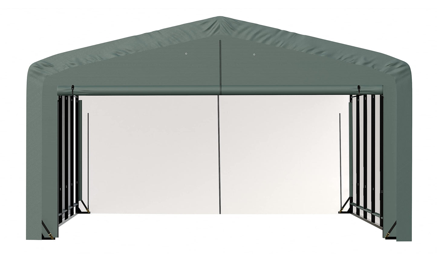 ShelterLogic ShelterTube Abri de garage et de stockage, 20' x 27' x 12', cadre en acier robuste, boîtier résistant au vent et à la neige, vert 20' x 27' x 12'