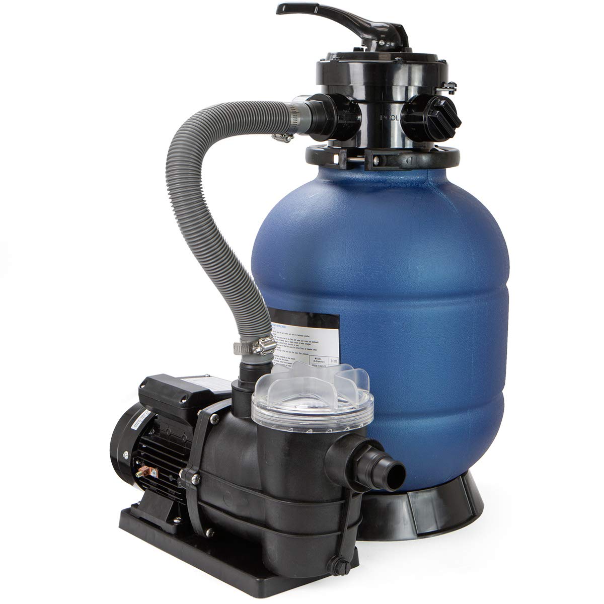 XtremepowerUS 75110 Pool Sand Filter 13" W/Pump 3/4HP ABOVEGROUND, Blue 13"Sand Filter W/ Pump