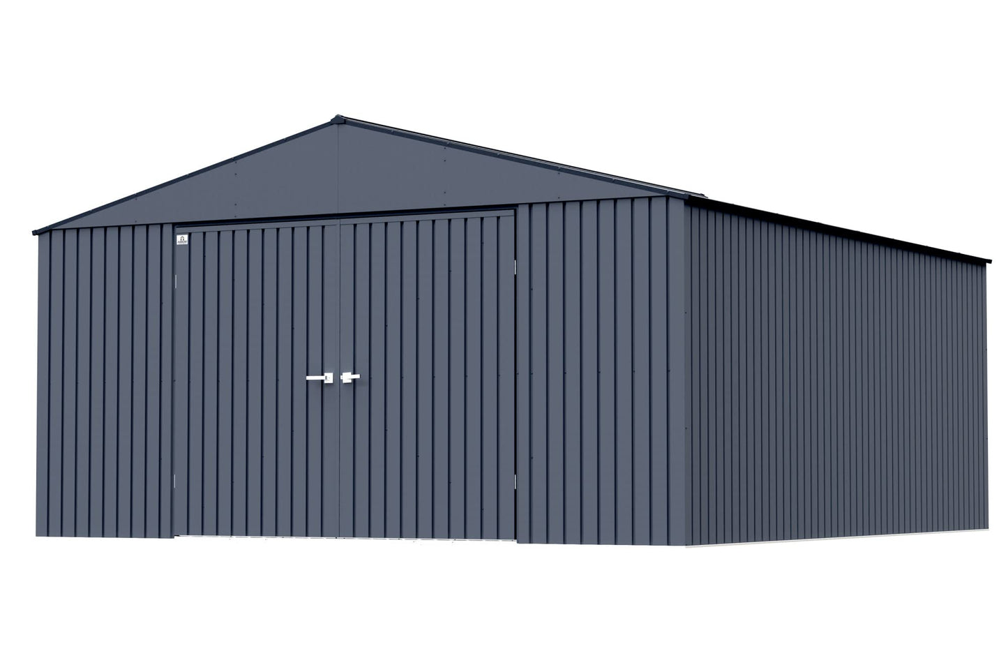 Arrow Shed Elite 14' x 16' Outdoor Lockable Gable Roof Steel Storage Shed Building, Anthracite