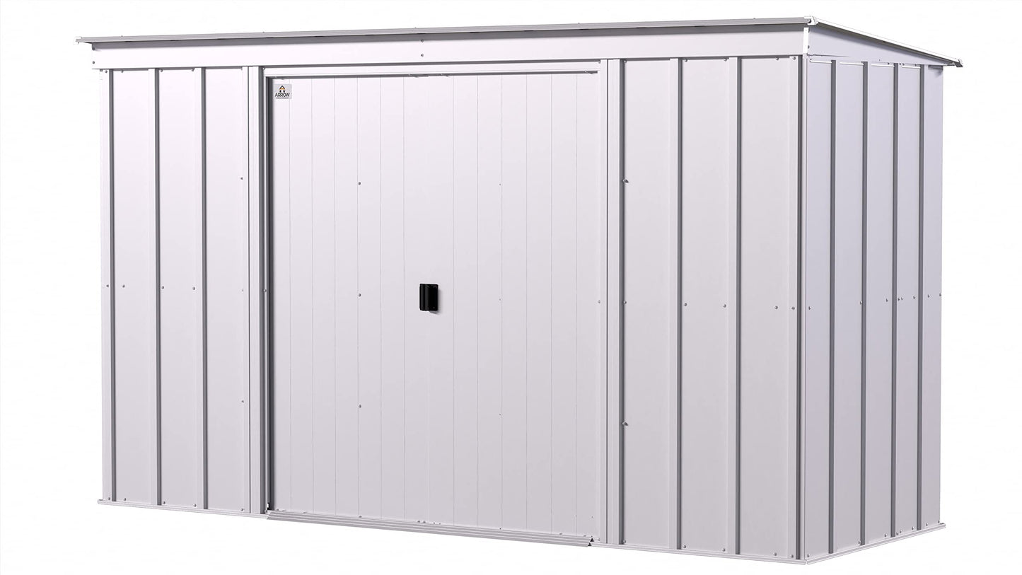 Arrow Shed Classic 10' x 4' Abri de rangement extérieur cadenassable en acier, gris flûte 10' x 4'