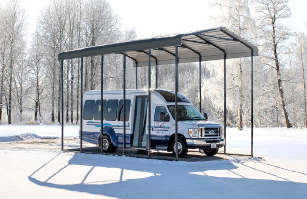 Abri d'auto Arrow, 14 pi x 29 pi x 14 pi Charbon 14' x 29' x 14'