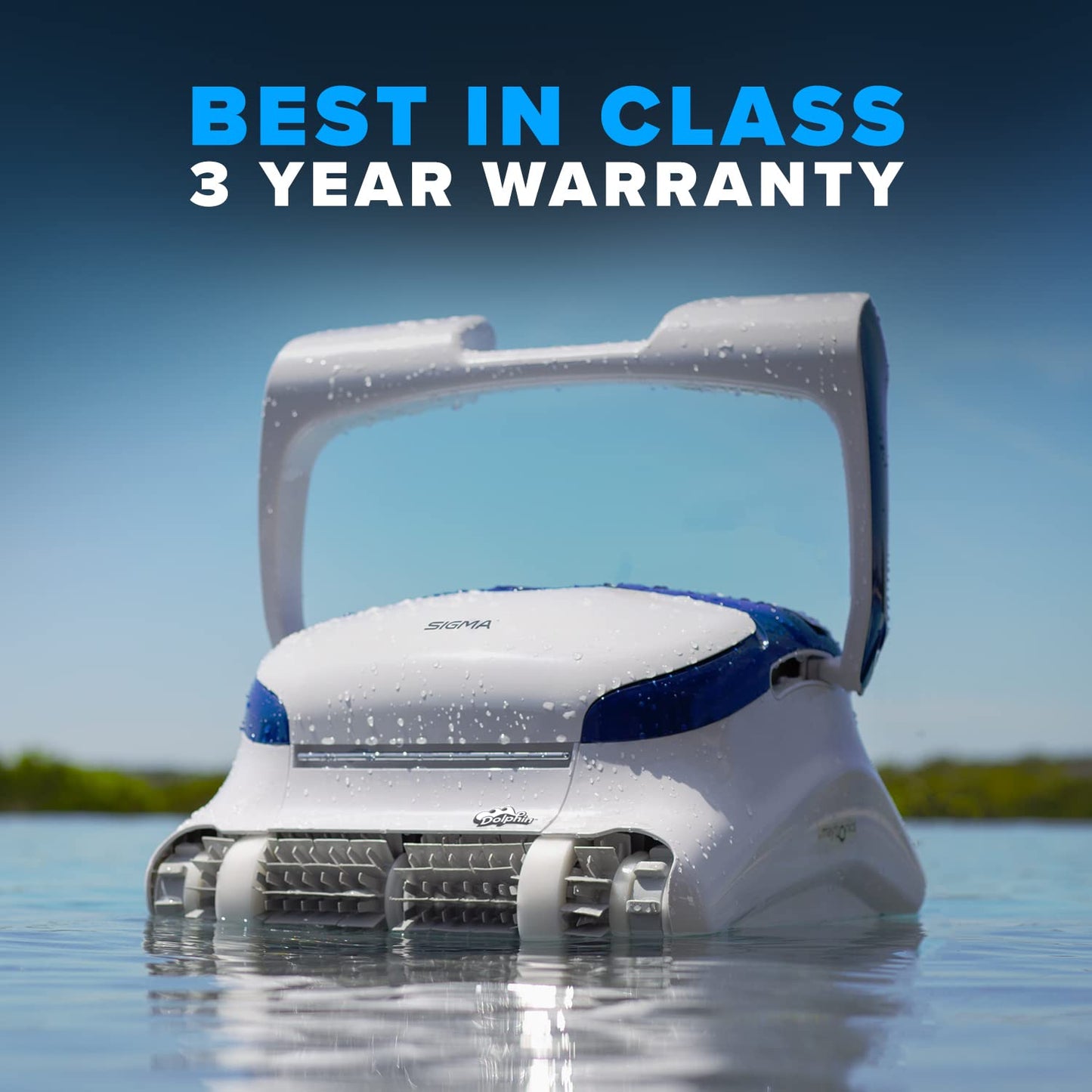 Dolphin Sigma Robotic Pool Cleaner with Bluetooth and Massive Top-Load Cartridge Filters, Ideal for Pools up to 50 Feet.