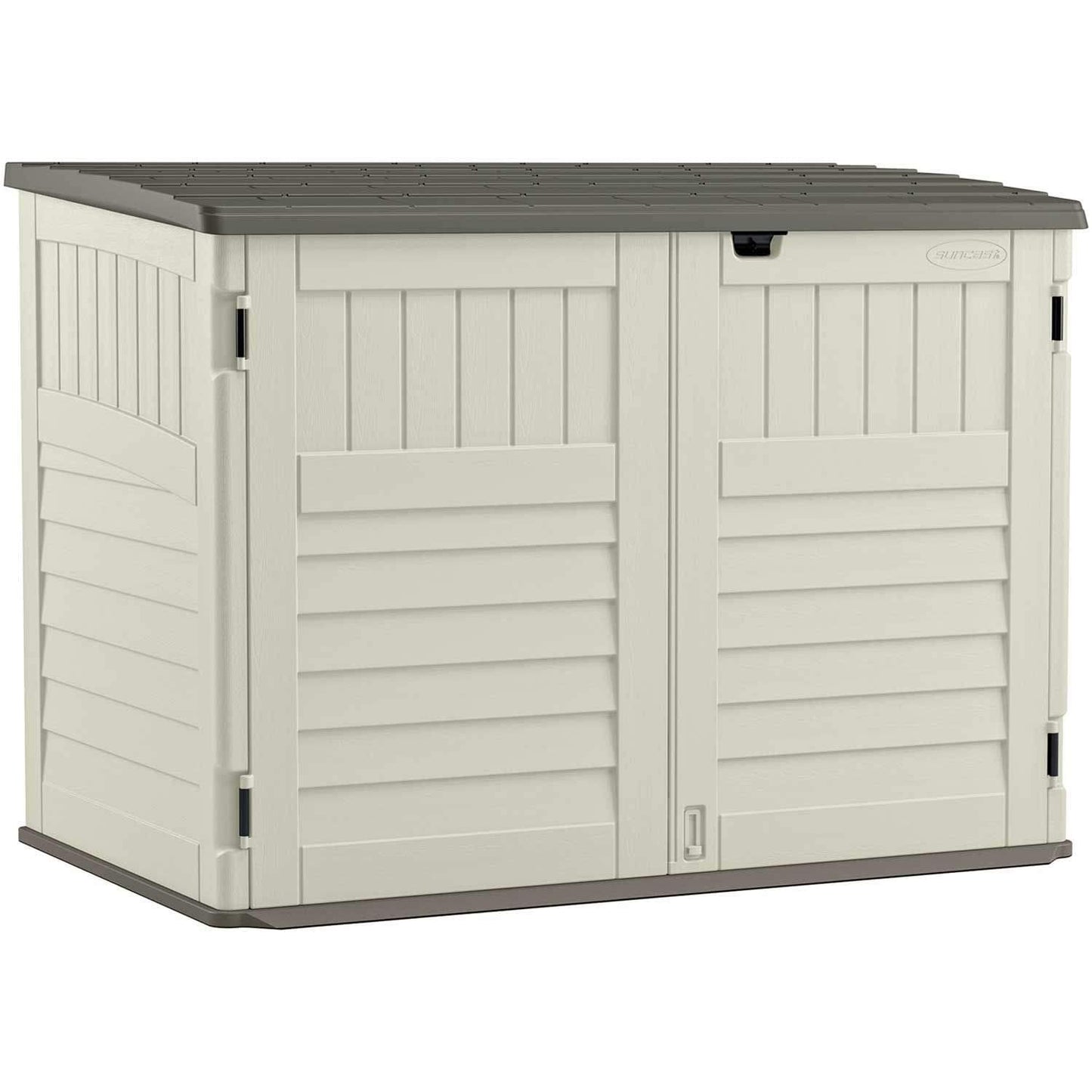 Suncast The Stow-Away 6 ft. x 4 ft. Plastic Horizontal Storage Shed with Floor Kit Beige