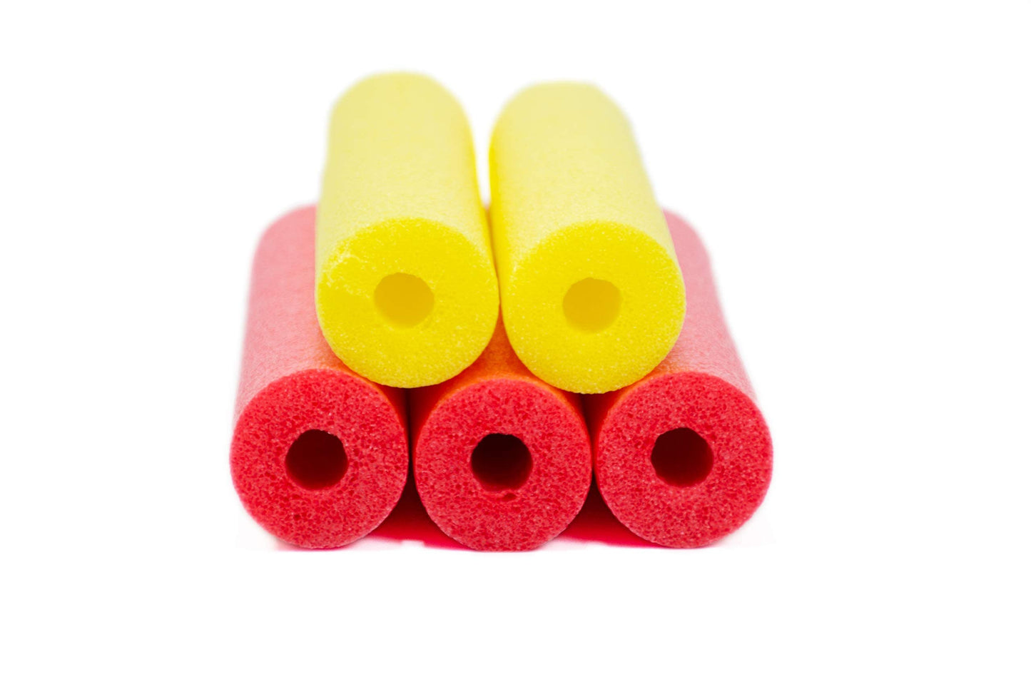 Pool Noodle, FixFind 5 Pack of 52 Inch Hollow Foam Pool Swim Noodle, Bright Foam Noodles for Swimming, Floating and Craft Projects Yellow & Red