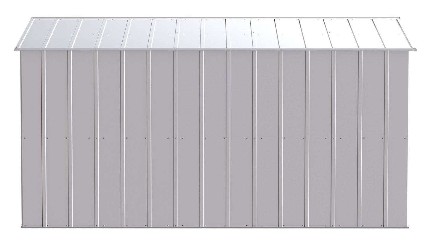 Arrow Shed Classic 10' x 12' Outdoor Padlockable Steel Storage Shed Building, Flute Grey 10' x 12'