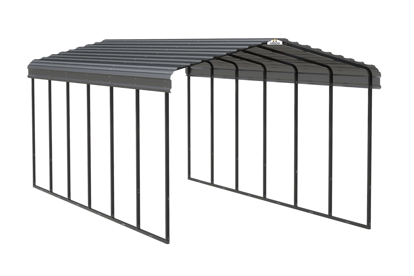 Arrow Carport, 12 ft. x 29 ft. x 9 ft. Charcoal 12' x 29' x 9'