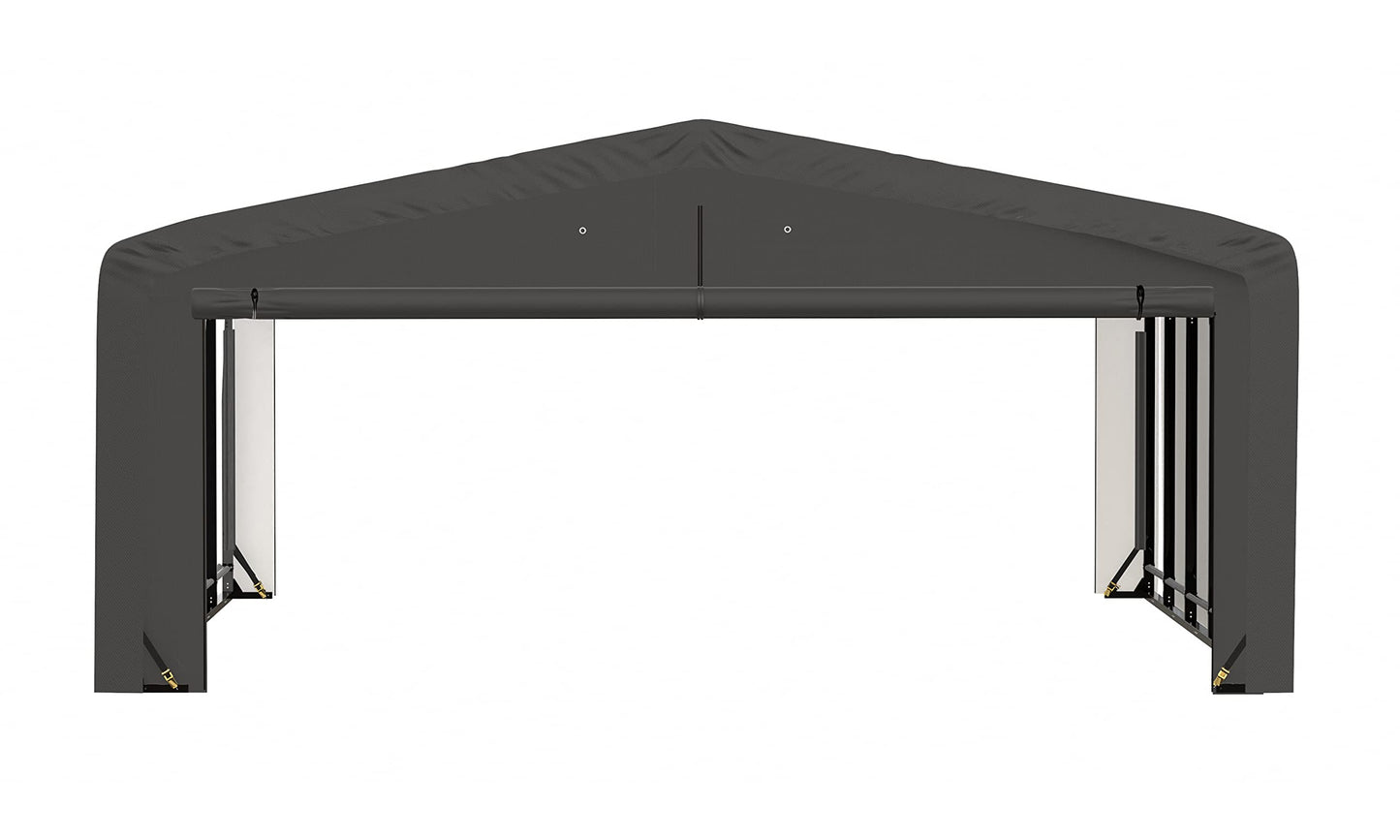 ShelterLogic ShelterTube Garage & Storage Shelter, 20' x 23' x 10' Heavy-Duty Steel Frame Wind and Snow-Load Rated Enclosure, Gray 20' x 23' x 10'