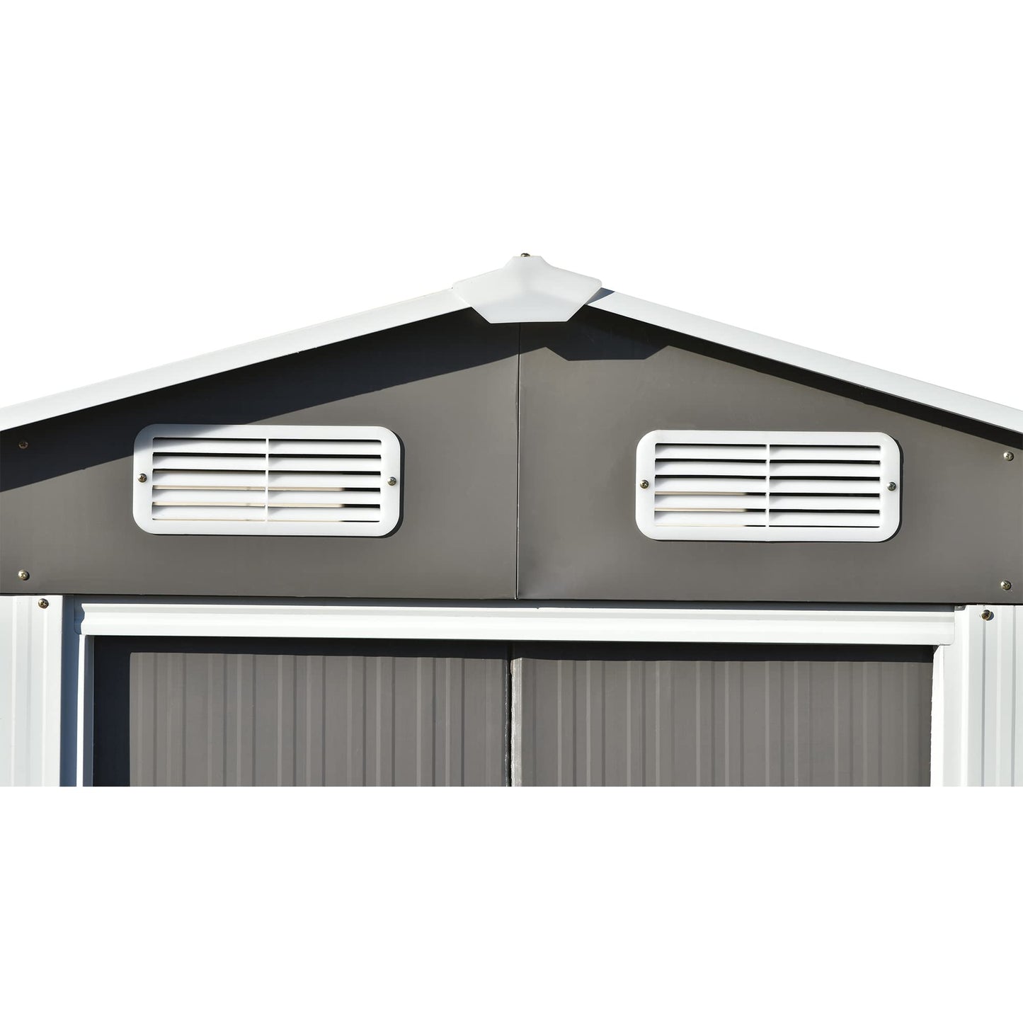 UBGO Metal Storage Shed Organizer,Patio 6ft x4ft Bike Shed Garden Shed, Metal Storage Shed with Adjustable Shelf and Lockable Door,Tool Cabinet with Vents and Foundation for Backyard, Lawn,Garden,Gray Sheds & Outdoor Storage Gray C