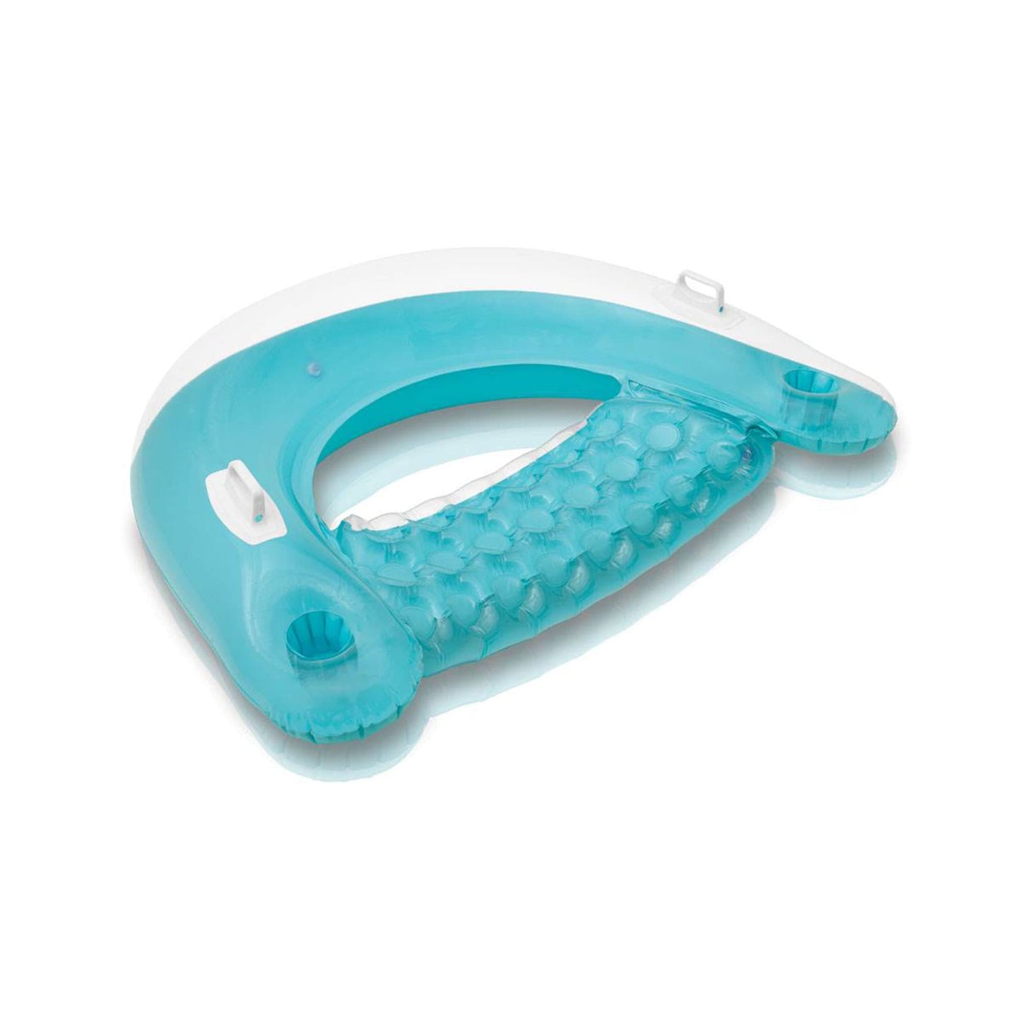 Intex 58859EP Sit 'N Float Inflatable Colorful Floating Tube Loungers with Backrest and Cup Holders for Pool, Lake, and Rivers, 4 Pack (Colors Vary)