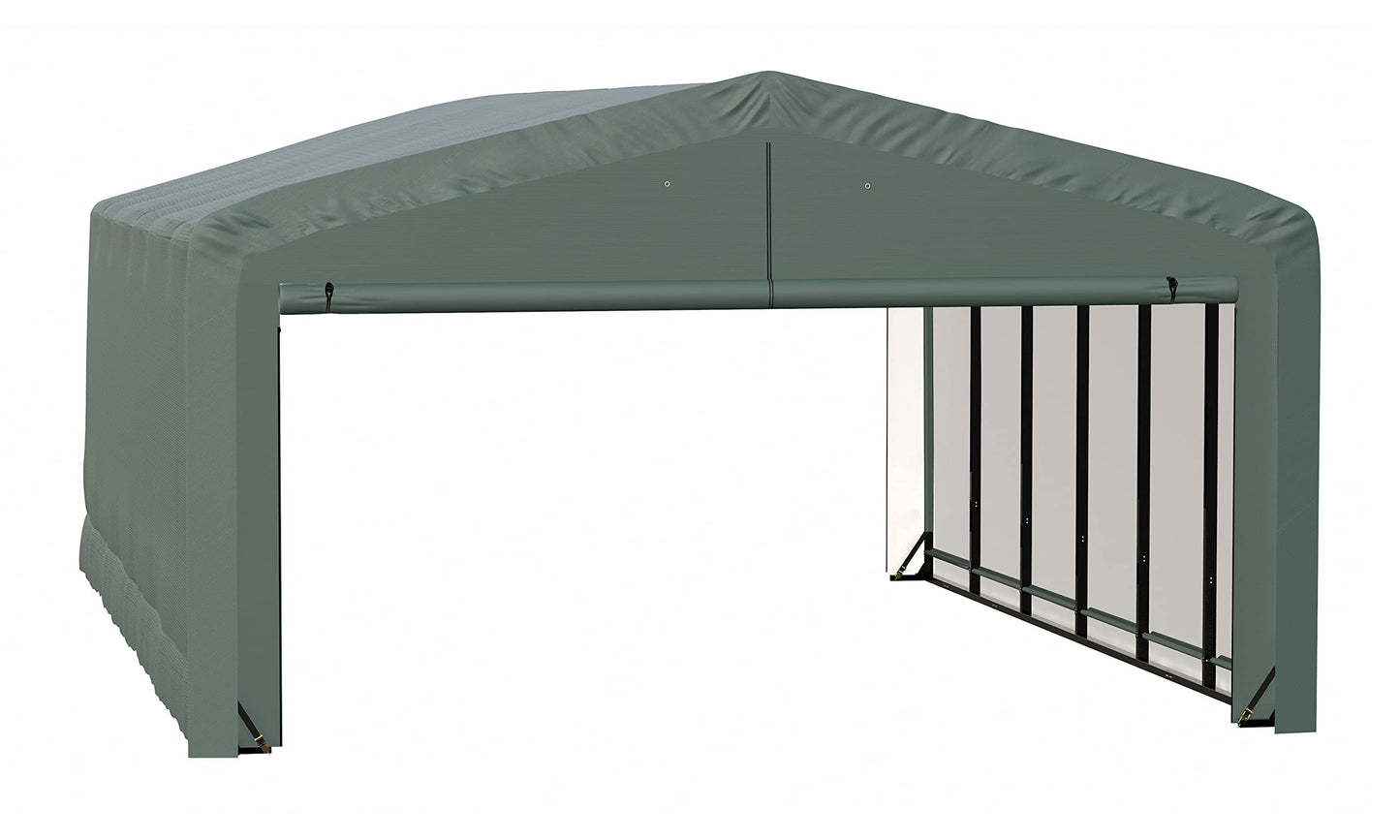 ShelterLogic ShelterTube Abri de garage et de stockage, 20' x 27' x 12', cadre en acier robuste, boîtier résistant au vent et à la neige, vert 20' x 27' x 12'