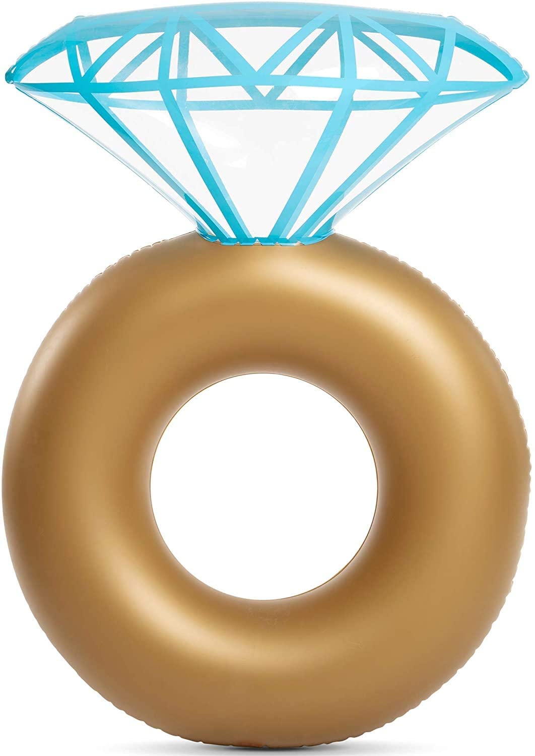 Jasonwell Inflatable Diamond Ring Pool Float - Engagement Ring Bachelorette Party Float Stagette Decorations Swimming Tube Floaty Outdoor Water Lounge for Adults & Kids Gold