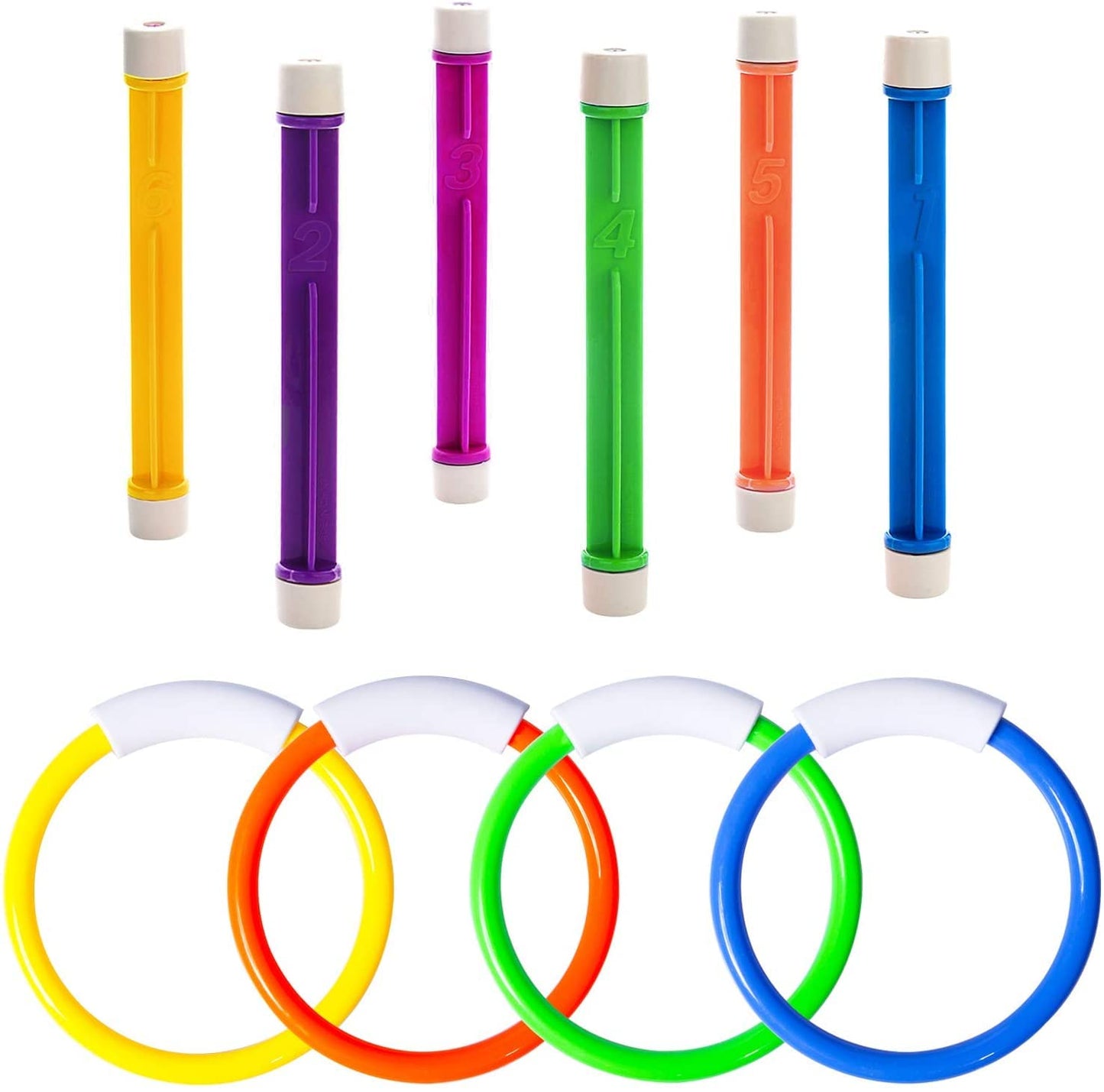 Underwater Pool Toys, Training Pool Diving Rings Swim Toys Dive Rings Diving Toys Gift Set Kids Pool Toys for Fun Water Toys Games