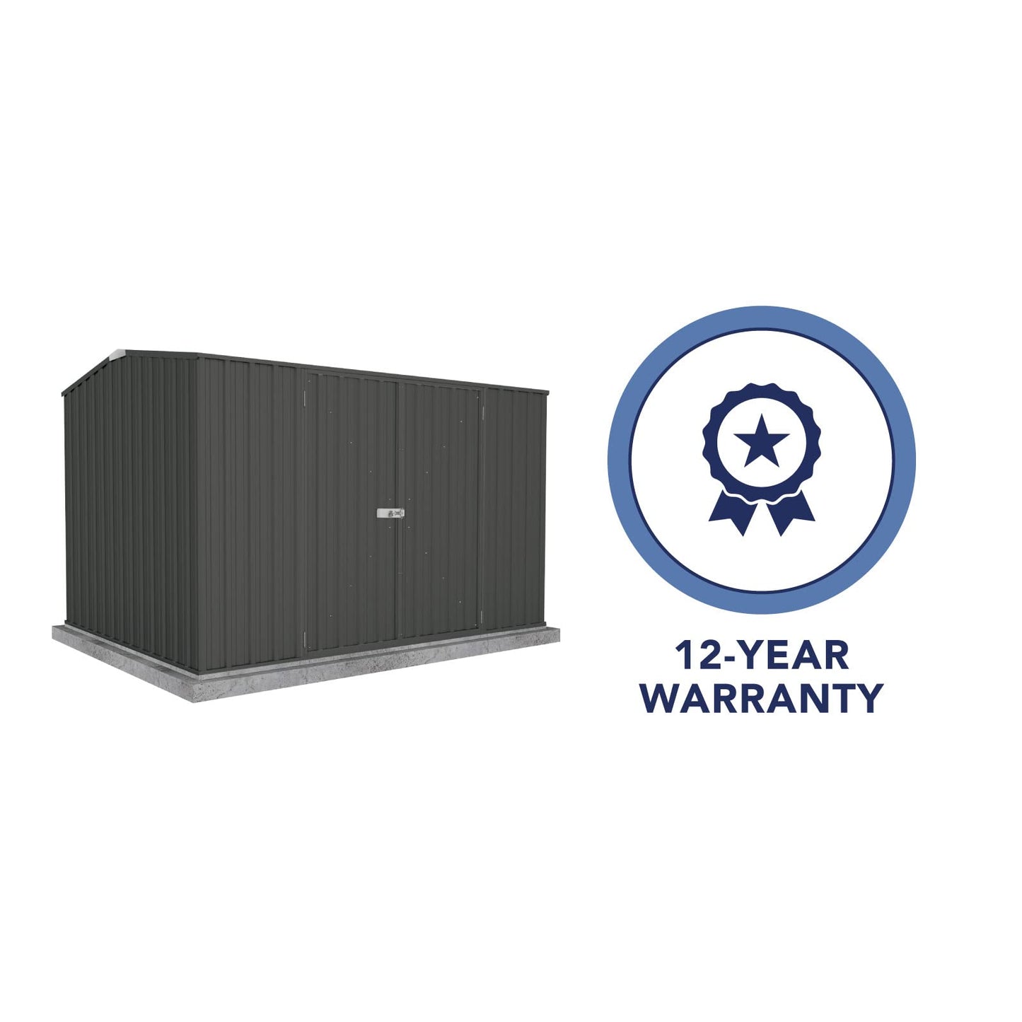 ABSCO Premier 10 x 7 Ft. Metal Storage Shed, Aluminum and Steel Utility Tool Shed, Outdoor Storage for Backyard, Lawn Patio, 70 Sq. Ft., Monument Gray 10'x7'